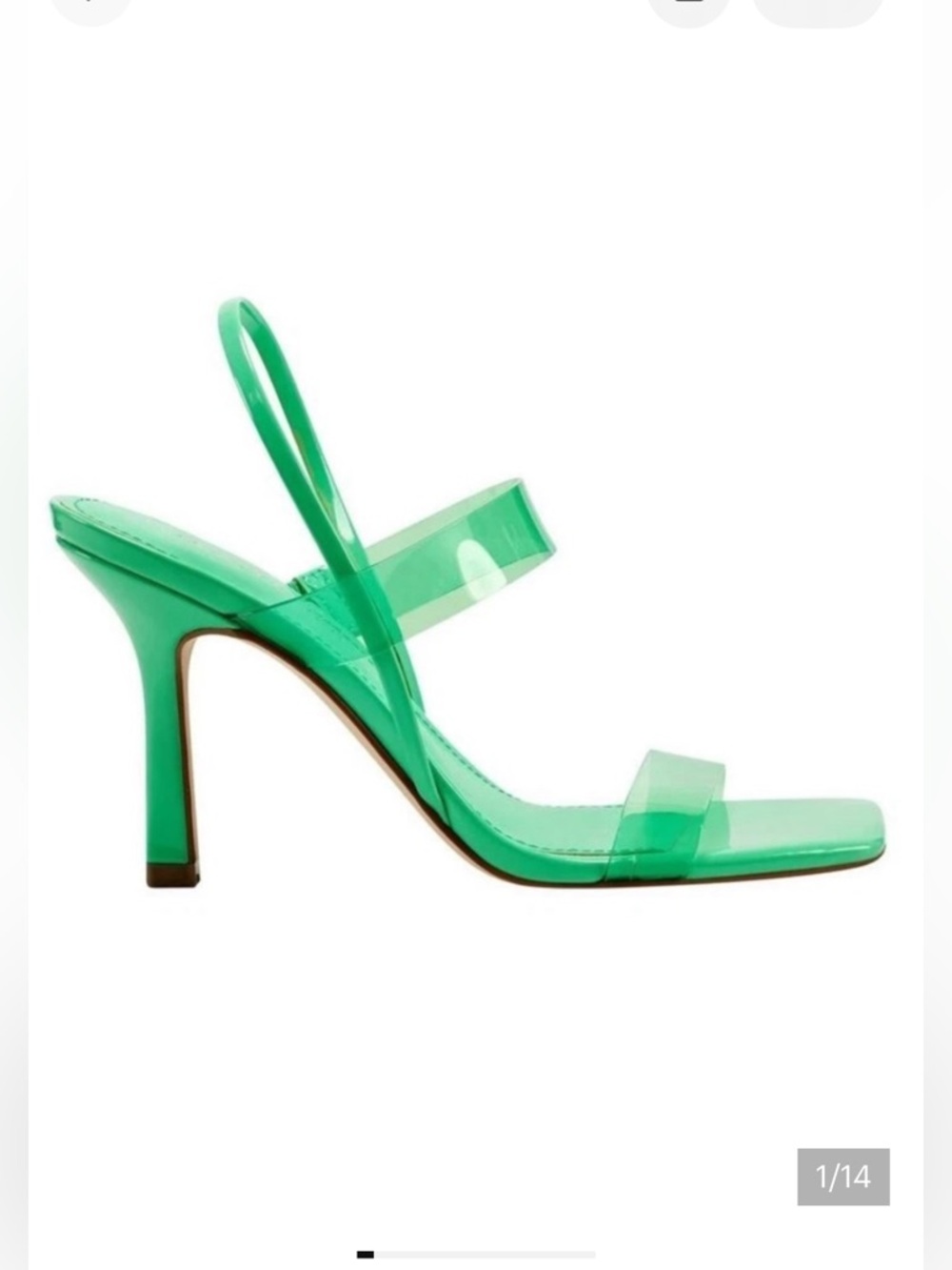NEW Marc Fisher Green Transparent Strappy Dekle Square Toe Slingback Sandal 9.5